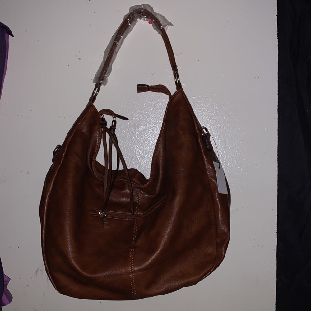 Brown leather purse